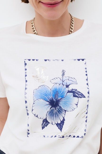 Camiseta Tim-Stamp azul-marinho mulher