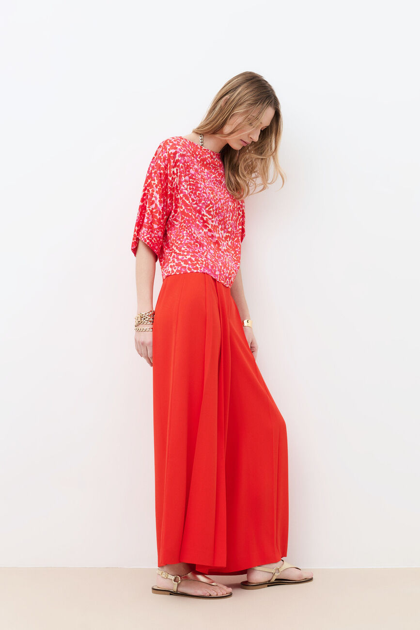 Pantalon Pinceau rouge femme