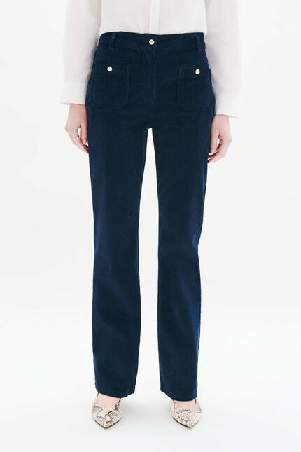Pantalon pelley bleu marine femme