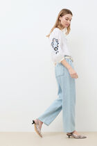 Polairodenim trousers baby blue denim woman