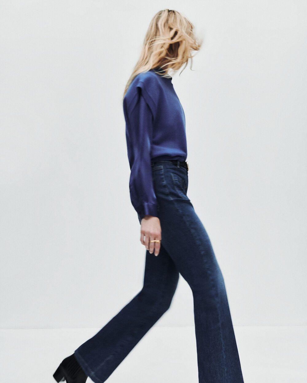 Pelley denim trousers stone denim woman