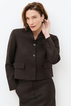 Vgelin jacket 100% linen dark brown woman