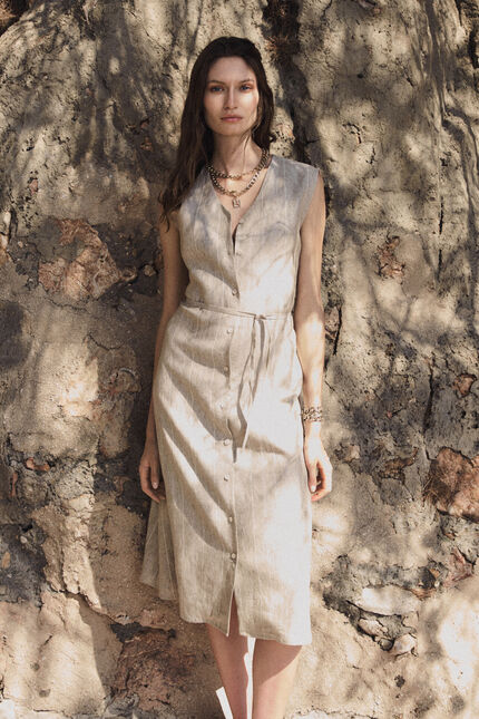 Robe Rosine 100% lin sable femme