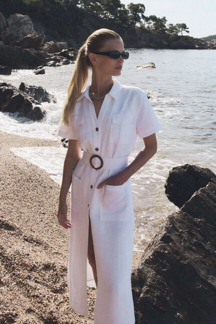 Robe Rlaurine blanc femme