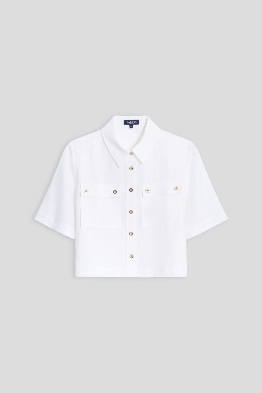 Chemise Cleona 100% lin blanc femme