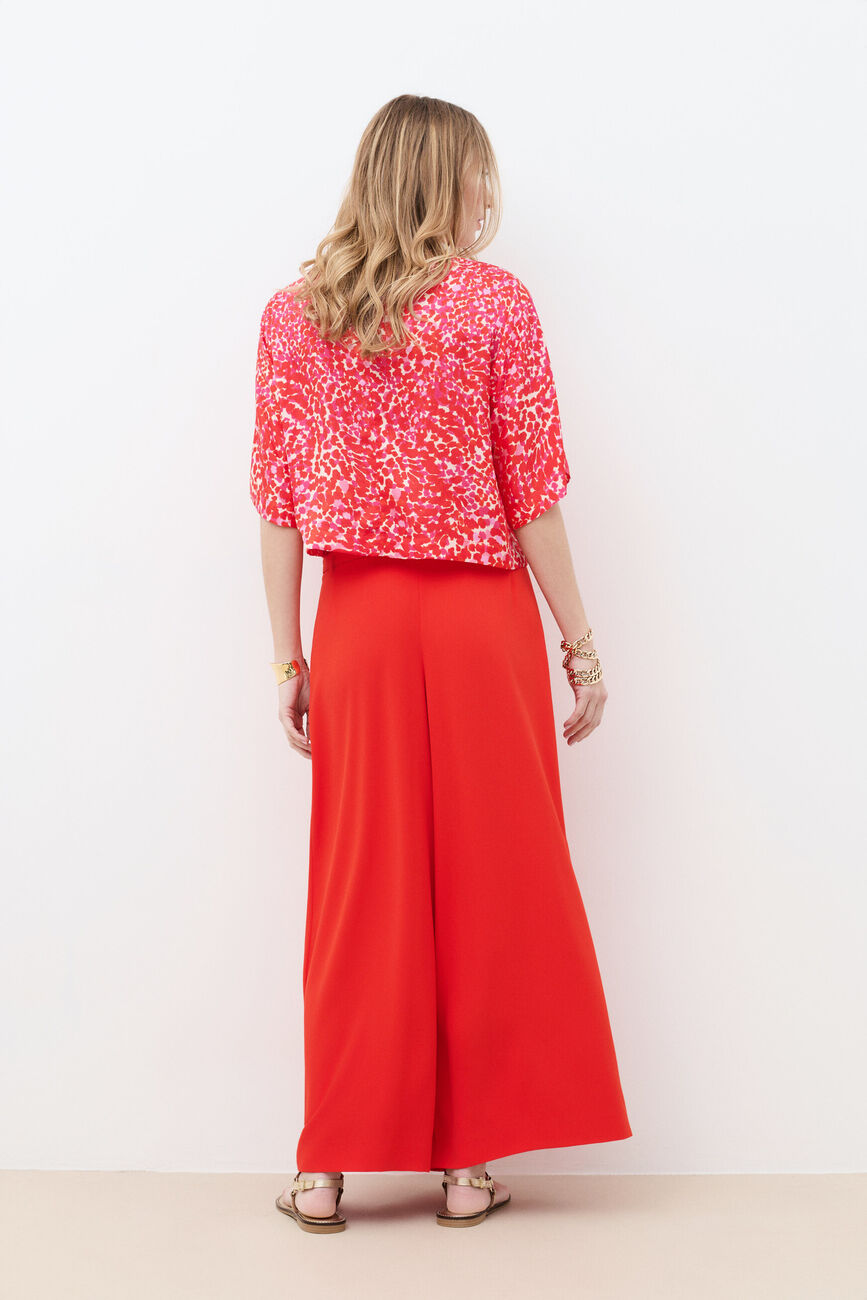 Pantalon Pinceau rouge femme
