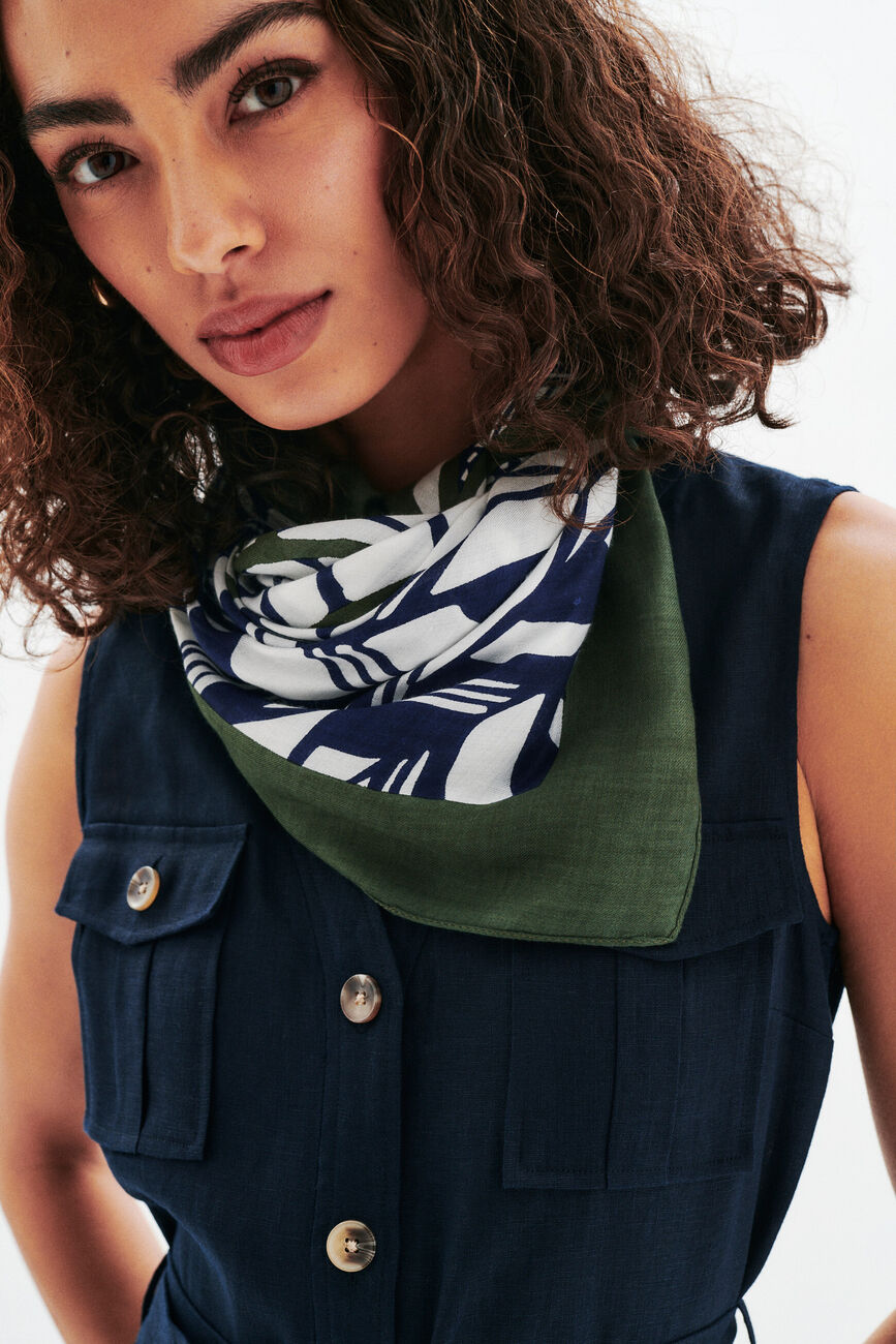 Foulard livy vert kaki femme