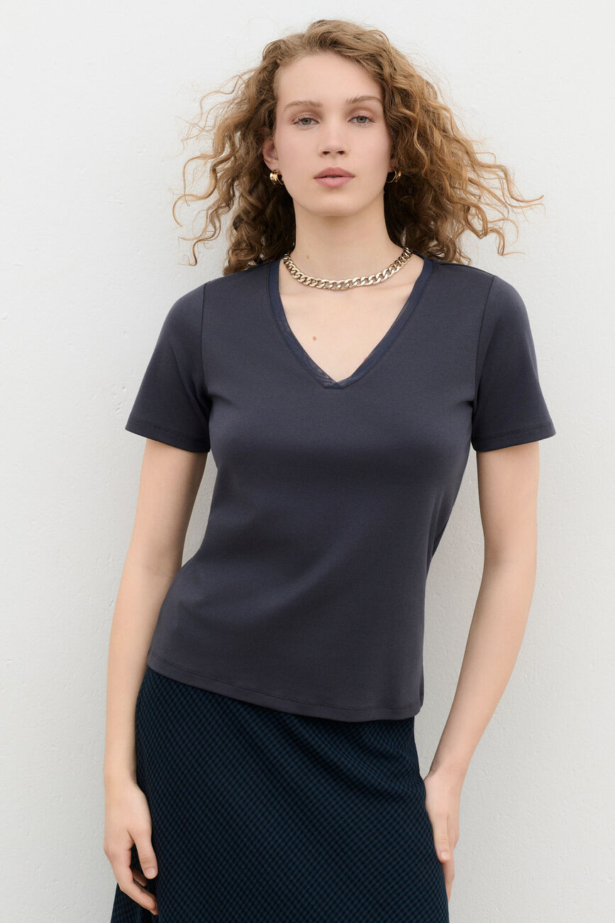 Camiseta Temilie gris oscuro mujer