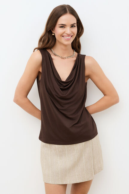 T-shirt Tbena marron fonc&eacute; femme
