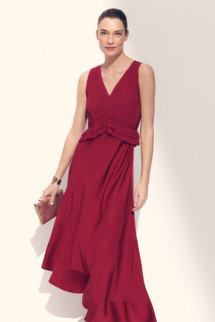 Robe Rconstance rose framboise femme