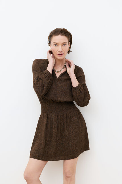 Robe Rsylvia marron chocolat femme