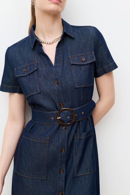 Robe Rlaurine2 denim double stone femme