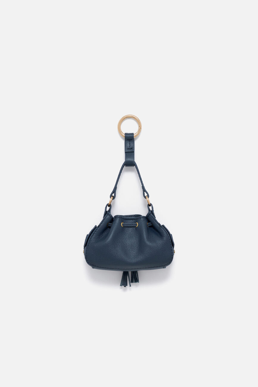 Charm Baby-Vic en cuir naturel bleu marine femme