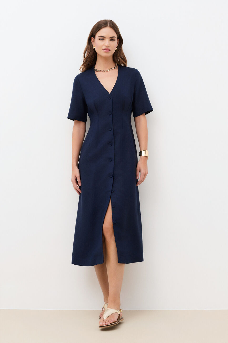 Vestido Rosaria azul-marinho mulher