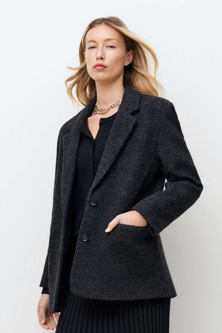 Abrigo Girelli 100% lana gris mujer