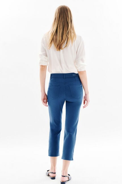 Pantal&oacute;n pirata mason denim piedra mujer