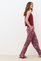 PandaLong Print 2 trousers burgundy woman