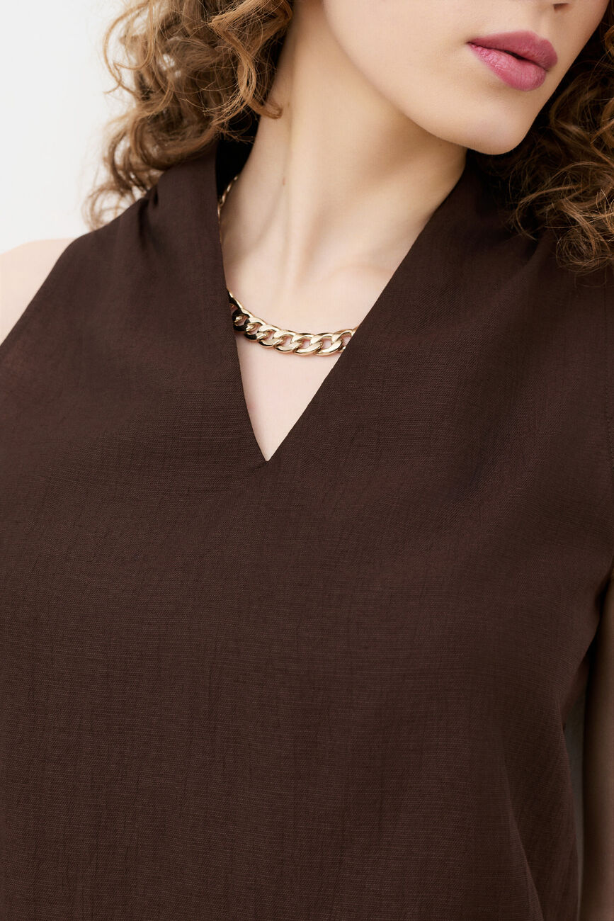 Blusa cristal2 marron fonc&eacute; mulher