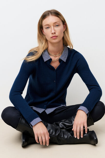 Pull Mlenny bleu marine femme