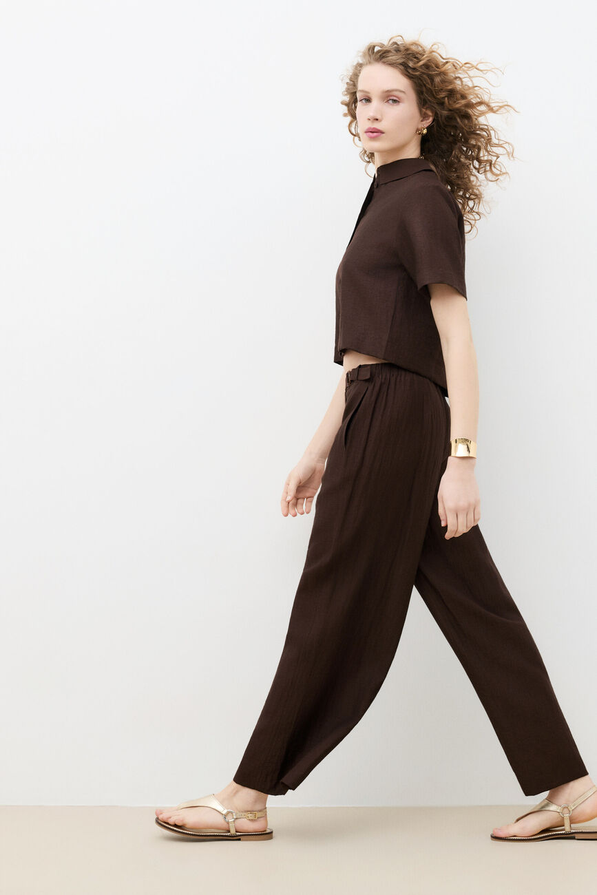 Broek Paradis marron fonc&eacute; vrouw