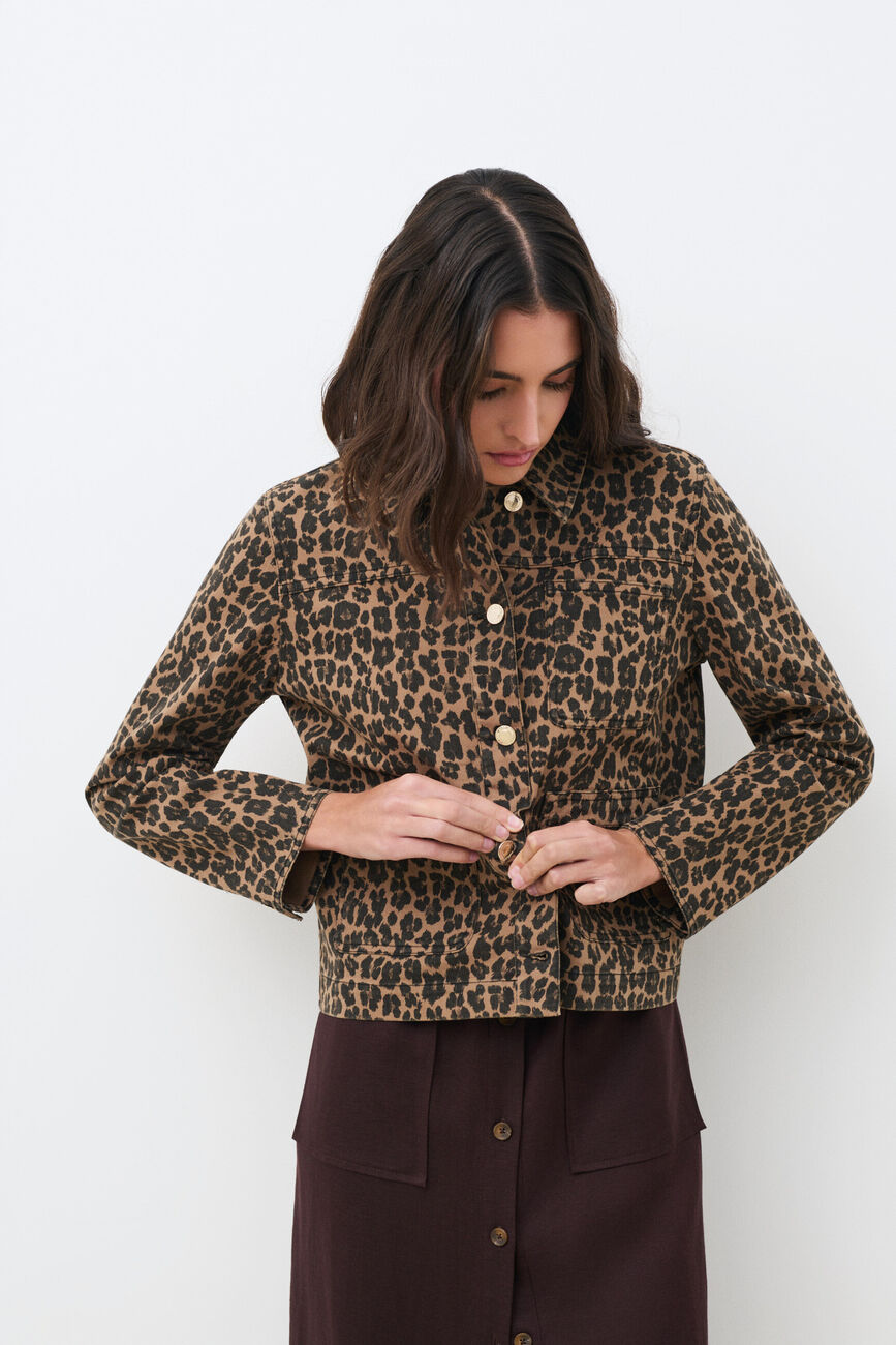Vminatellaprint jacket light brown woman