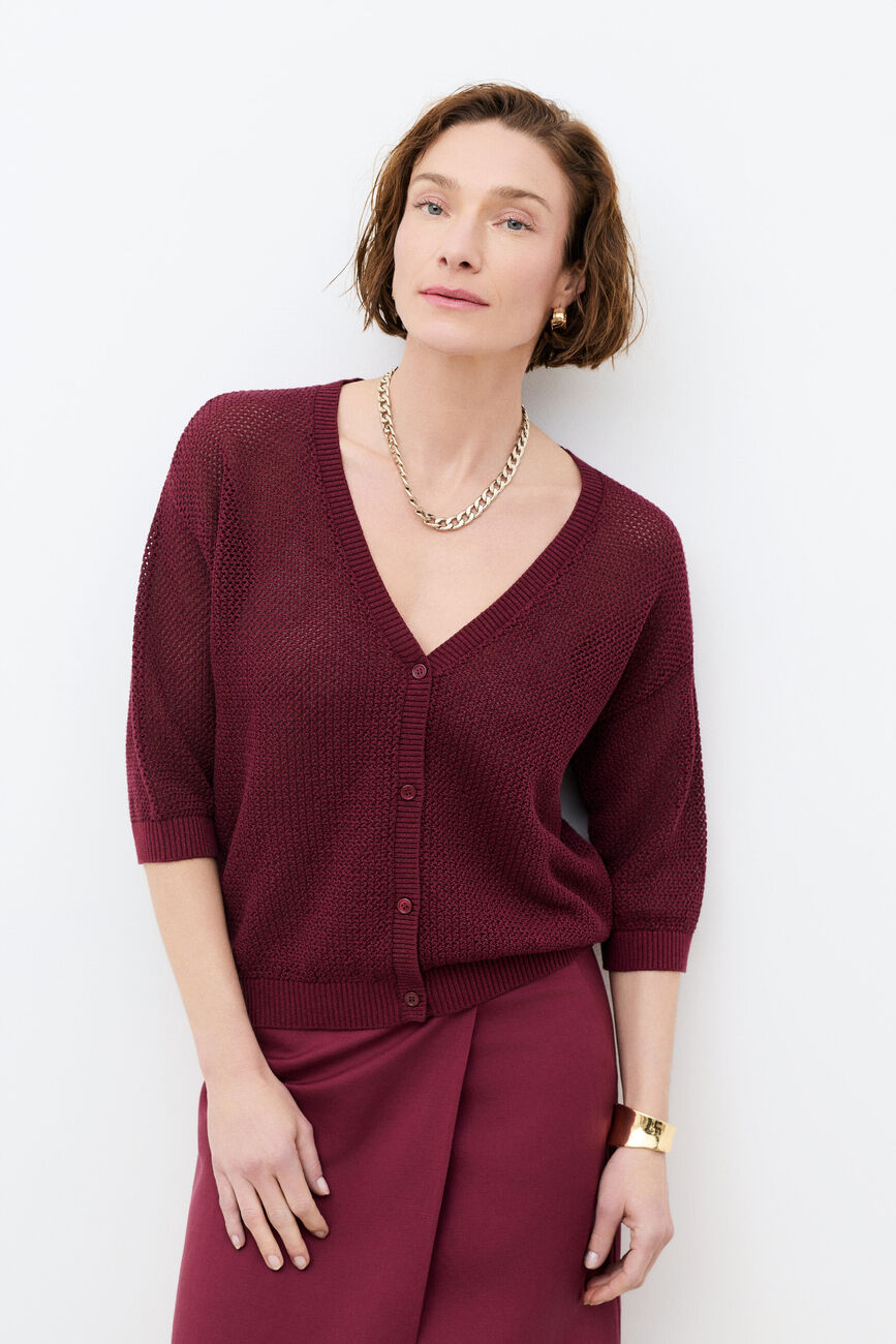 Cardigan Miranda burdeos mujer