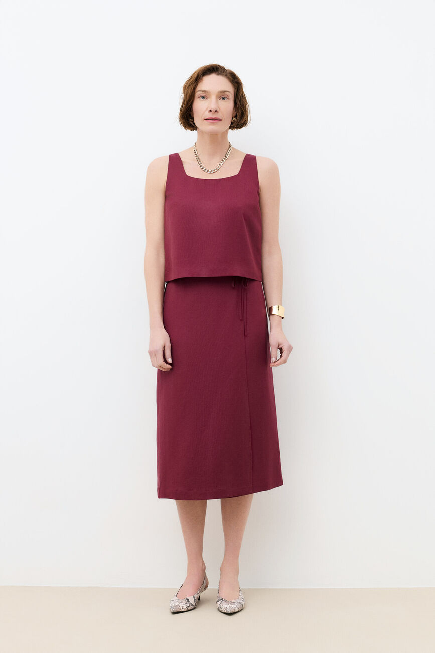 Overhemd Cina bordeaux vrouw