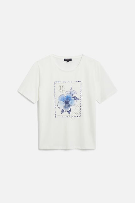 Camiseta Tim-Stamp azul-marinho mulher