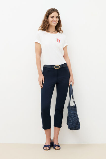 pantacourt mason bleu marine femme