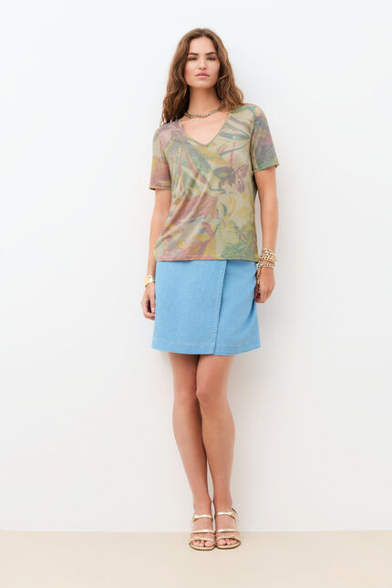 T-shirt Tmolly bleu gris femme