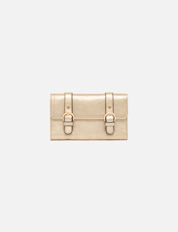 Portefeuille Thais en cuir naturel couleur or femme