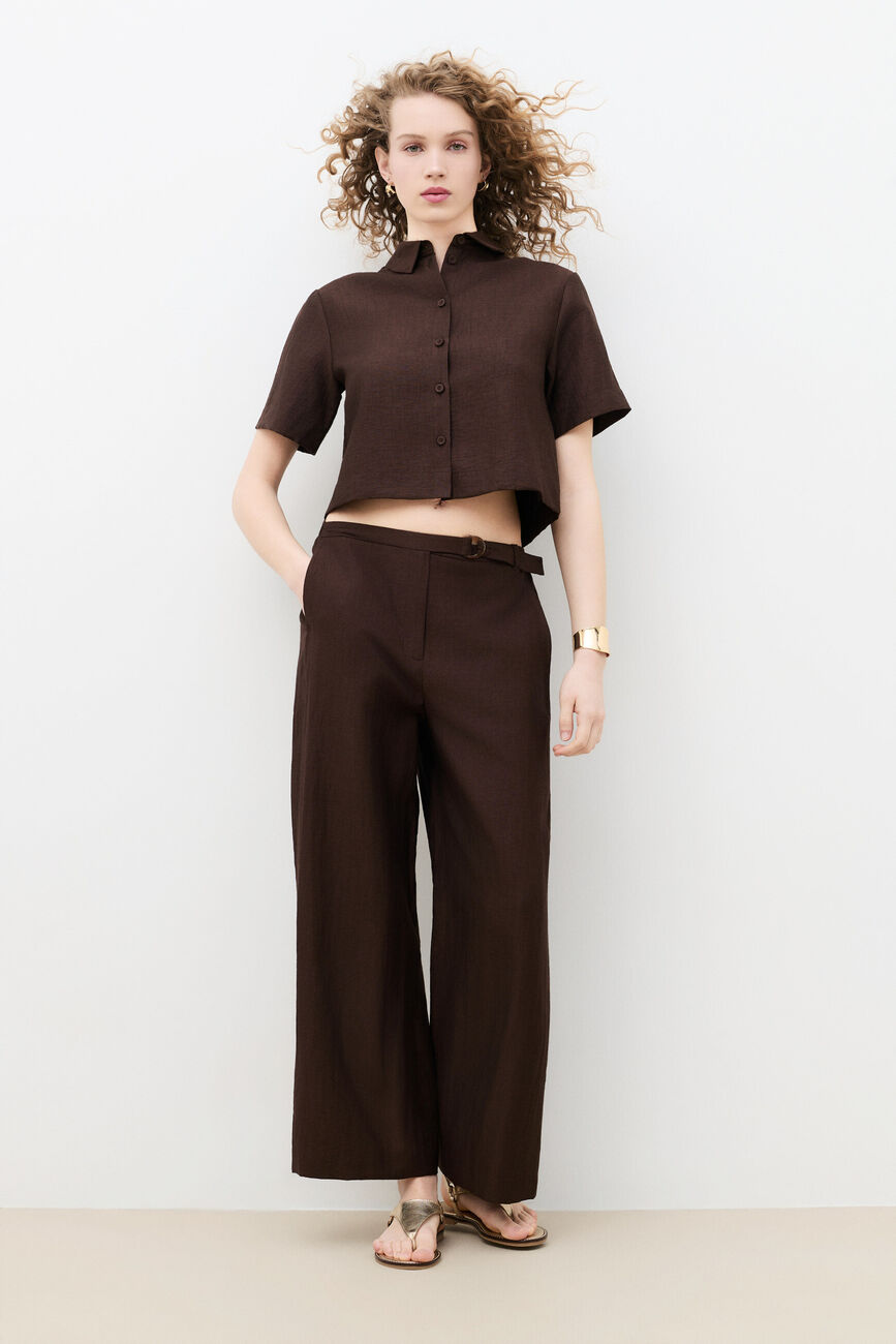 Broek Paradis marron fonc&eacute; vrouw
