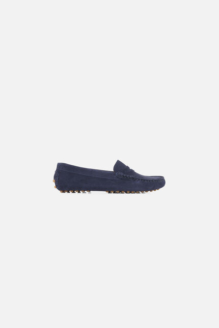 Mocassins stolima 100% cuir bleu marine femme