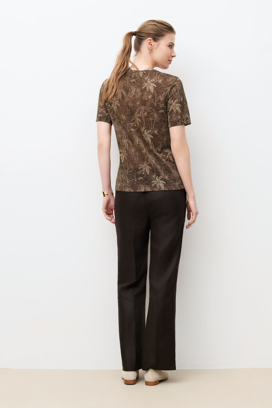 Camiseta Tjoana-Jungle marr&oacute;n oscuro mujer