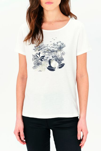 T-shirt toutes &agrave; l'&eacute;cole taxime house blanc femme