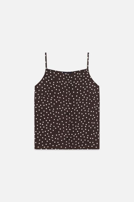 Top Comalia marron chocolat femme