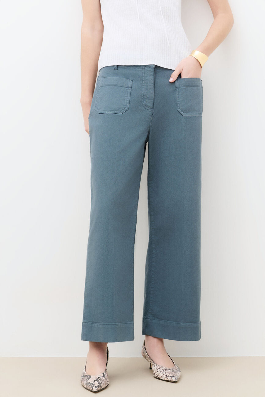 Trousers Pelleycropped teal green woman