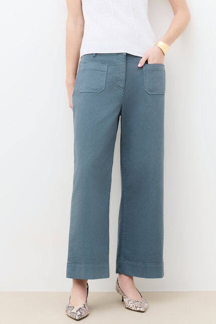 Pantalon Pelleycropped vert canard femme