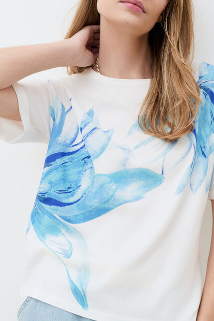 Camiseta Tim-Mom azul-marinho mulher