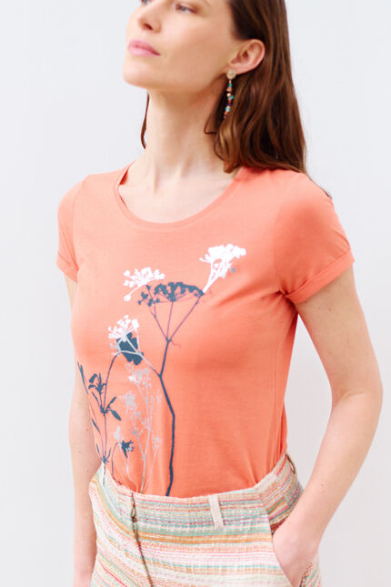 t-shirt maxine rose corail femme