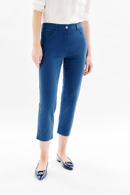 Pantal&oacute;n pirata mason denim piedra mujer