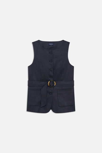 Veste Verdure 100% lin bleu marine femme
