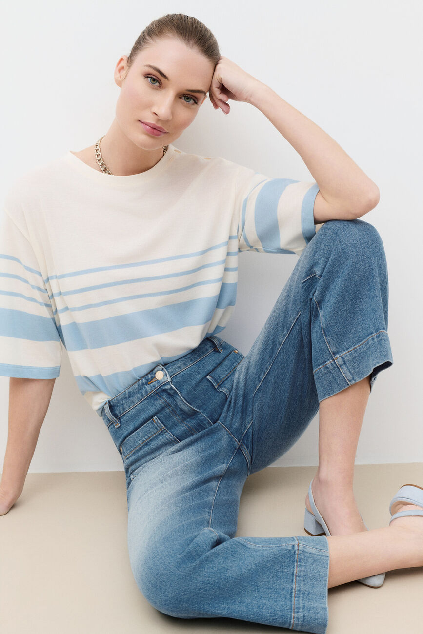 Pantalon Pelleycroppedj denim stone femme