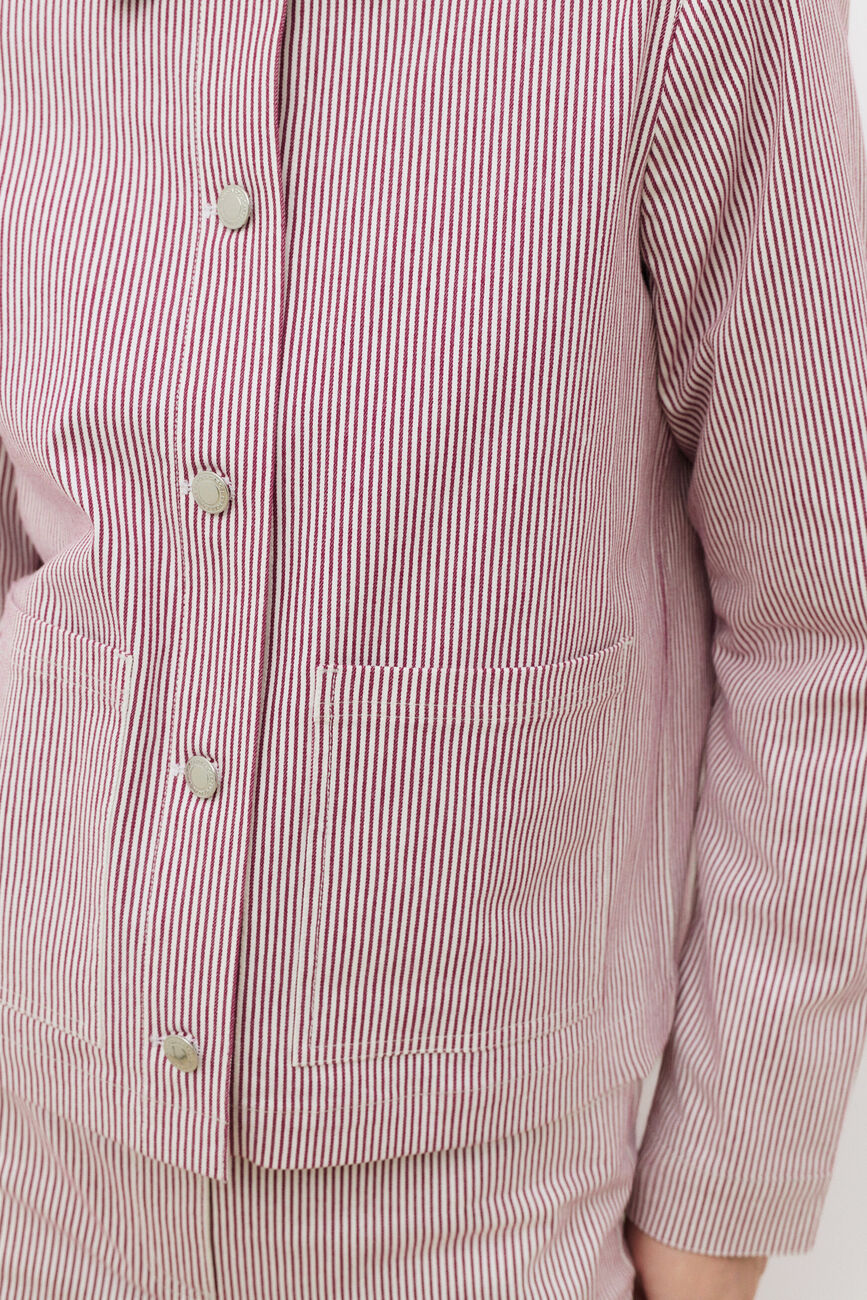 Vaninastripe jacket raspberry pink woman