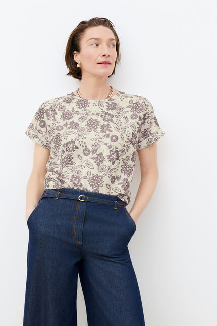 Camiseta Tmargerita-Fleur castanho mulher
