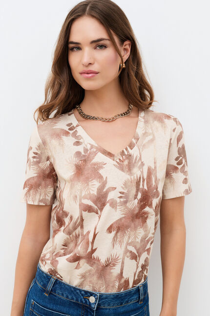 T-shirt T-Shrit Tjin-Palm creme femme