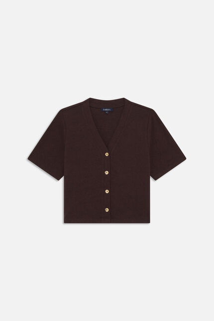 Tvacances T-shirt marron fonc&eacute; mulher