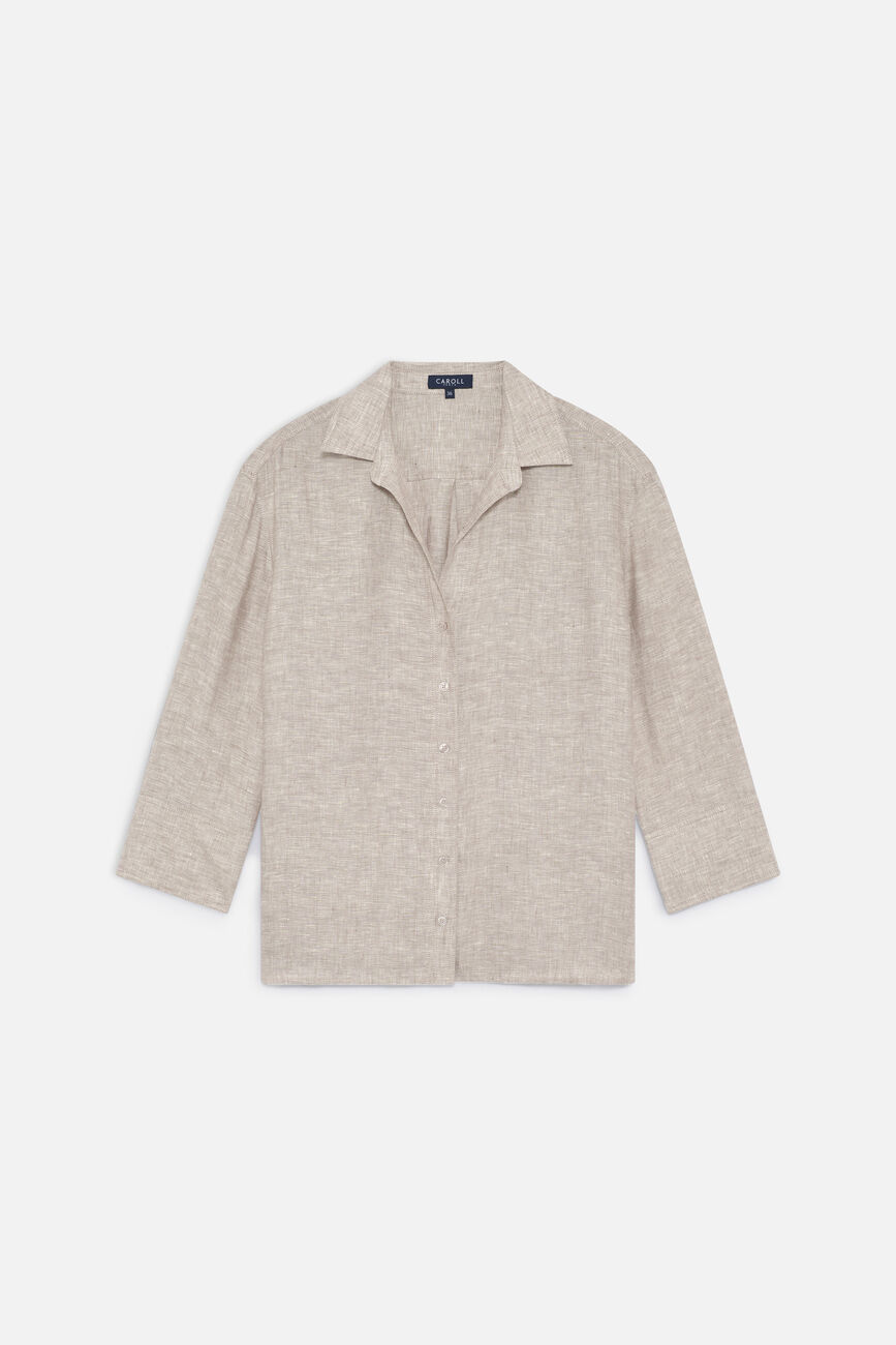 Camicia Coraline 100% lino sabbia donna
