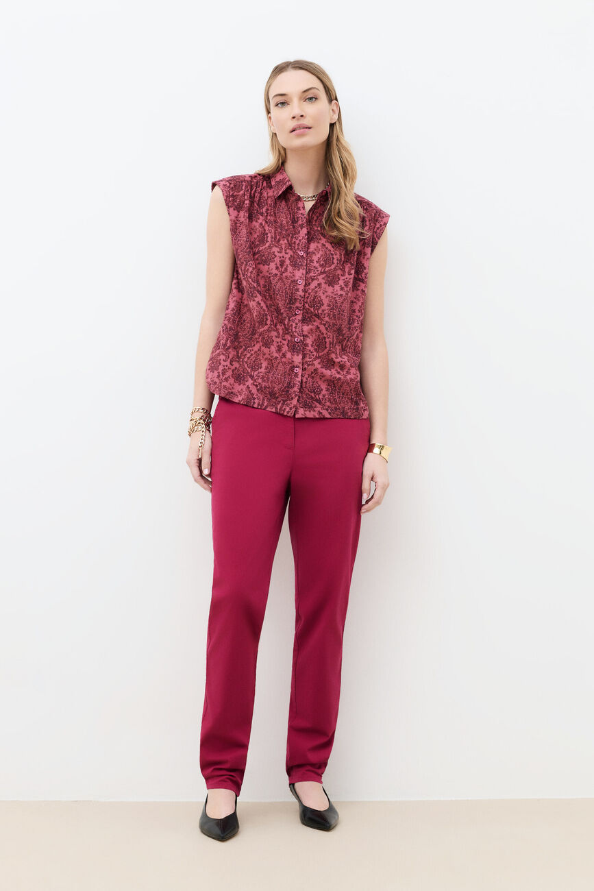 Camisa Celora rojo cereza mujer