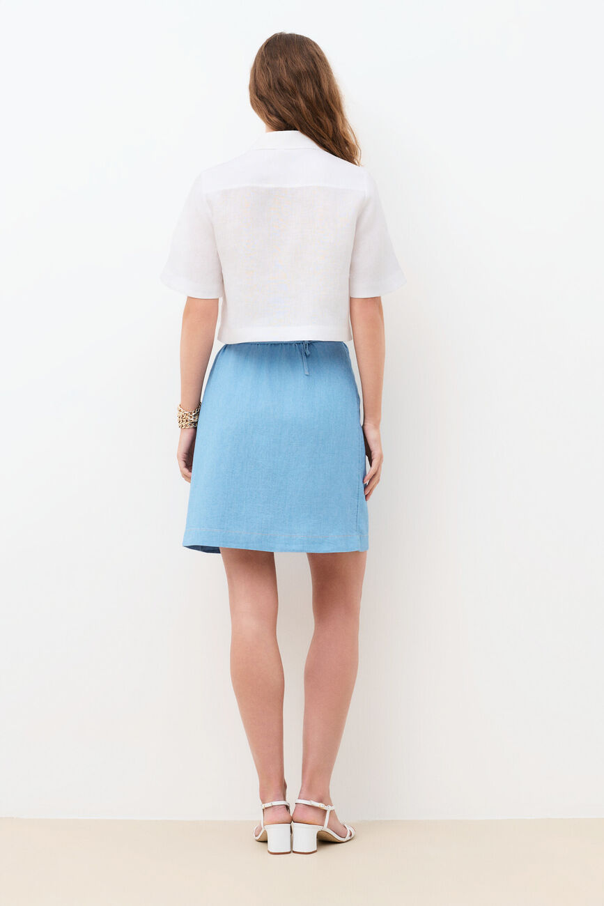 Chemise Cleona 100% lin blanc femme